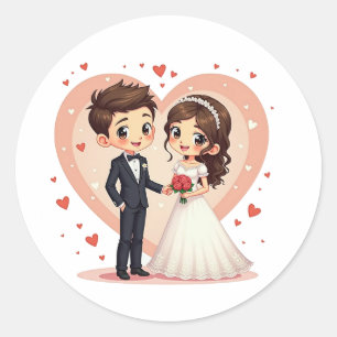 Adesivo Casal de Casamento do dia de os namorados