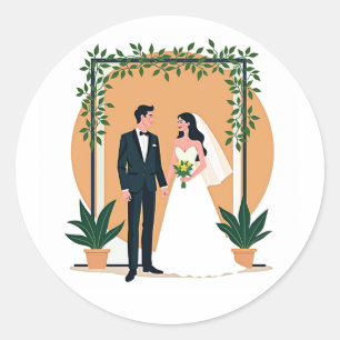 Adesivo Casal de Casamento Elegante