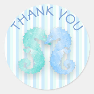 Adesivo Casal de cavalo azul Cavalos-marinhos verdes Kiss 