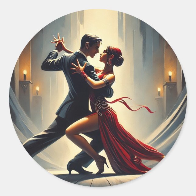 Adesivo Casal de dança do Tango da Argentina (Frente)