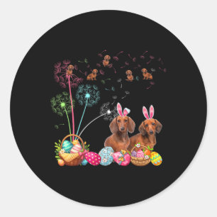 Adesivo Casal de esquadrão Bunny Dachshances Dandelions Hu