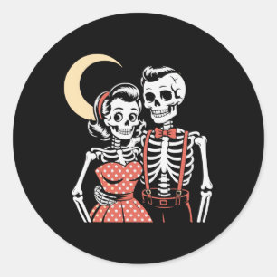 Adesivo Casal De Esqueleto Vintage Halloween Em Ruas Dos A