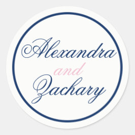 Adesivo Casal de Favor/Saco de Boas-vindas Marinho/Rosa