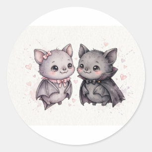 Adesivo Casal de Morcegos Vampiros Fofos