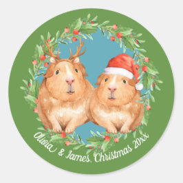 Adesivo Casal de Natal Adorável para Porcos
