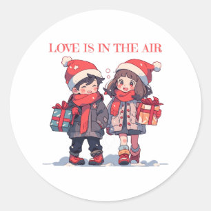Adesivo Casal de Natal - O amor está no ar