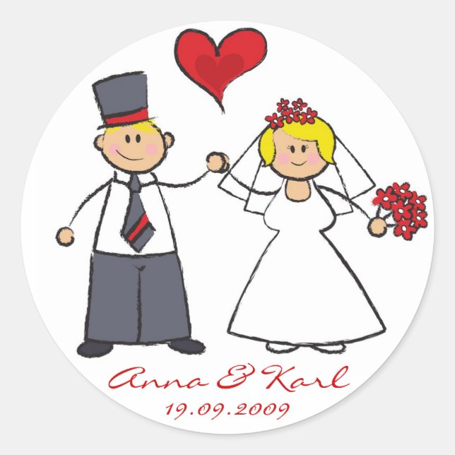 Adesivo Casal de noiva e noivo Sr. e Sra. Wedding Sticker (Frente)