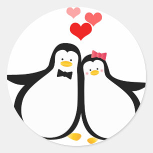 Adesivo Casal de pinguim