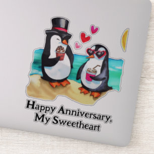 Adesivo Casal de pinguim