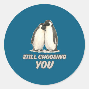 Adesivo Casal de pinguins fofos ainda escolhendo você arte