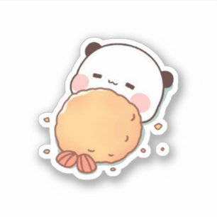 Adesivo Casal Do Urso De Panda E Brownie