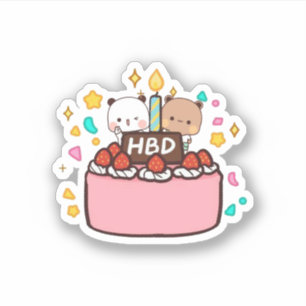 Adesivo Casal Do Urso De Panda E Brownie