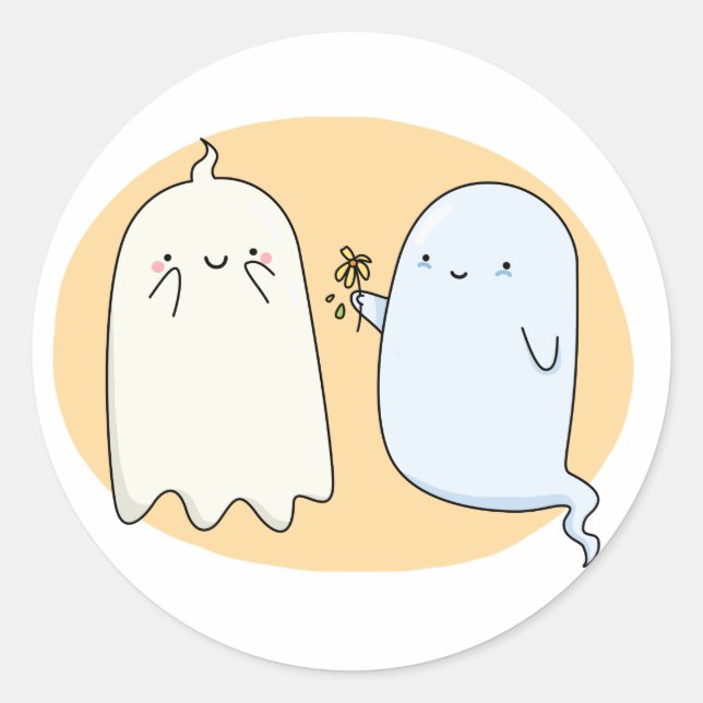 Adesivo Casal Fantasma Cute Kawaii (Frente)