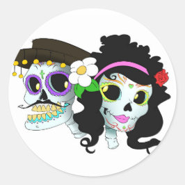 Adesivo Casal Festivo do Crânio Mexicano