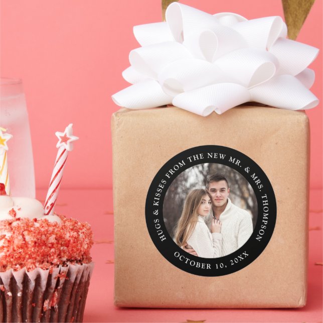 Adesivo Casal foto personalizável obrigado de casamento vo (Festa)