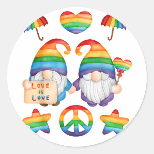 Adesivo Casal Gay Gnomes Orgulho, Sr & Sr Casamento Gay, D