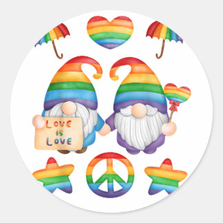 Adesivo Casal Gay Gnomes Orgulho, Sr & Sr Casamento Gay, D