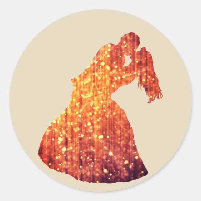 Adesivo Casal ouro, Beijo, Vinheta Romance (Frente)