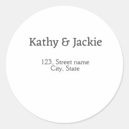 Adesivo Casal preto branco nome endereço cidade estado sim