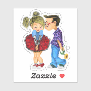 Adesivo Casal Romântico - Amor - Beijo - Eu Amo Você!