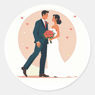 Adesivo Casal Romântico de Casamento