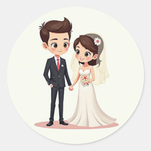 Adesivo Casal Romântico de Casamento