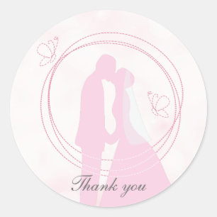 Adesivo Casal Romântico de Casamento Rosa Sonho