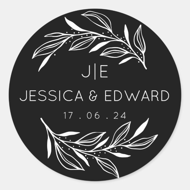 Adesivo Casal Russo Negro Branco Elegante (Frente)