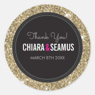 Adesivo Casal SEAL negro de brilho dourado moderno