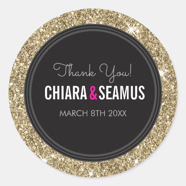 Adesivo Casal SEAL  negro de brilho dourado moderno (Frente)