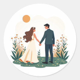 Adesivo Casal Segurando Mãos