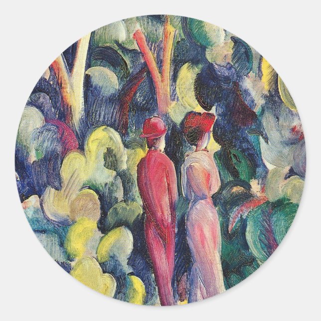 Adesivo Casal sobre o Caminho da Floresta por August Macke (Frente)