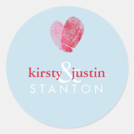 Adesivo CASAL STICKER SEAL Belo coração da impressão digit