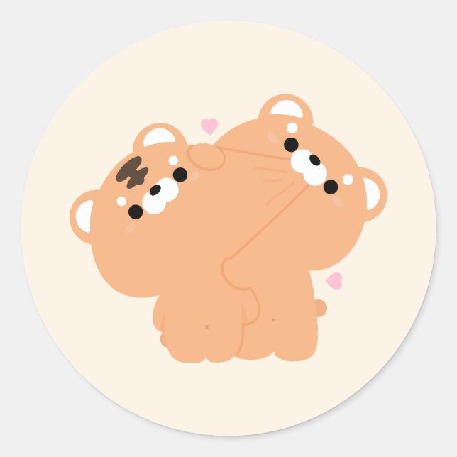 Adesivo Casal Tigre Cute (Frente)
