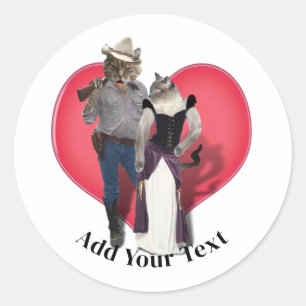 Adesivo Casal Western Gato Cowboy