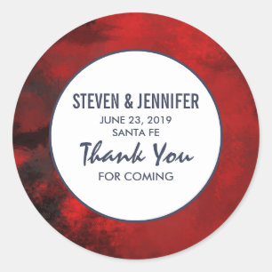 Adesivo Casamento abstrato artístico preto e vermelho