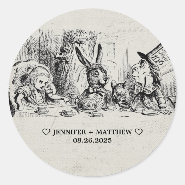 Adesivo Casamento Alice no País das Maravilhas (Frente)