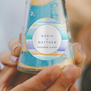 Adesivo Casamento amarelo aqua azul-maré-abstrato tropical