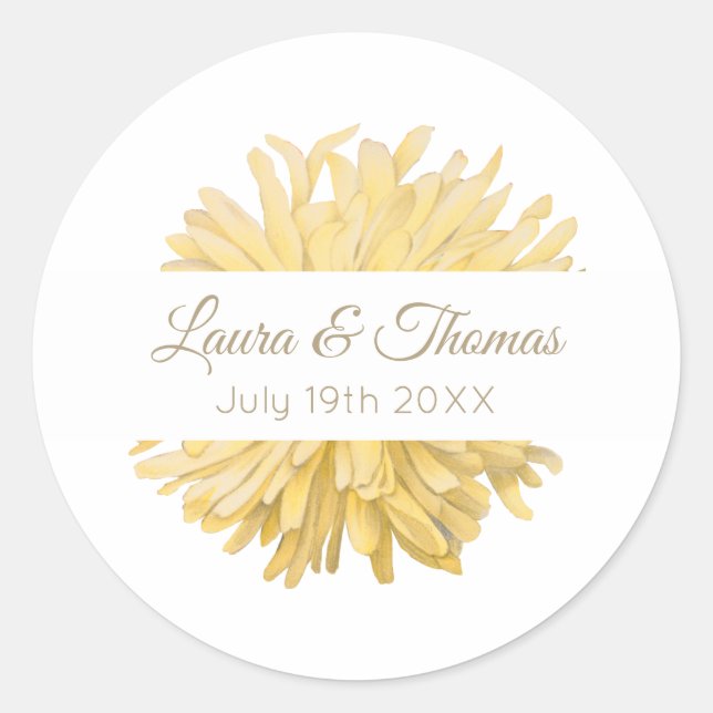 Adesivo Casamento Amarelo e Branco (Frente)