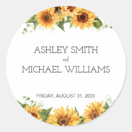 Adesivo Casamento Amarelo Russo Moderno de Girassol