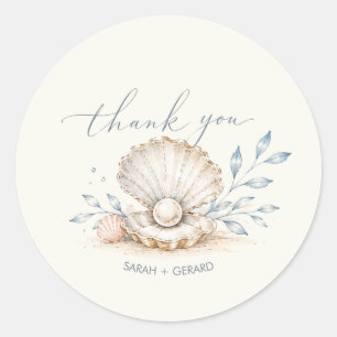 Adesivo Casamento Amor & Praia Oyster Agradecimento