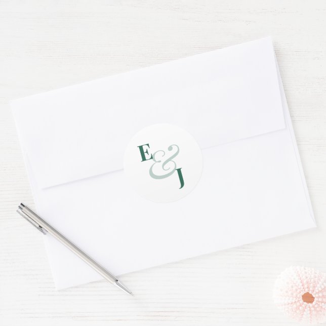 Adesivo Casamento Ampersand Esmeralda | Selo de Envelope (Envelope)