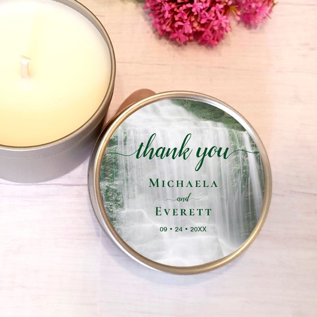 Adesivo Casamento ao ar livre com Waterfall Nature Obrigad (Criador carregado)