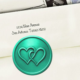 Adesivo Casamento Aqua Dois Corações Entrelaçados