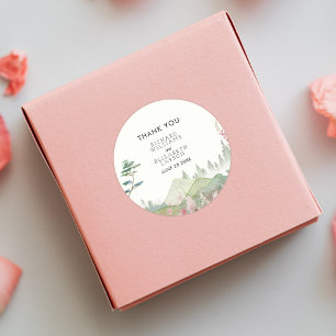 Adesivo Casamento Aquarela Montanha Flor Silvestre