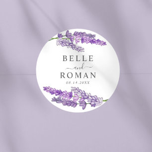 Adesivo Casamento Aquarela Roxo Lavanda Rústico