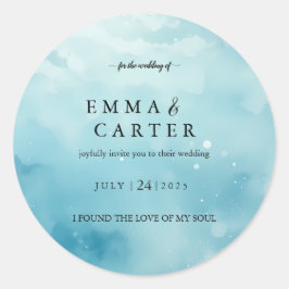 Adesivo Casamento Aquarela Sob o Mar Elegante Script