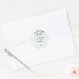 Adesivo Casamento Aquarela Verde Sage Boho com Eucalipto 