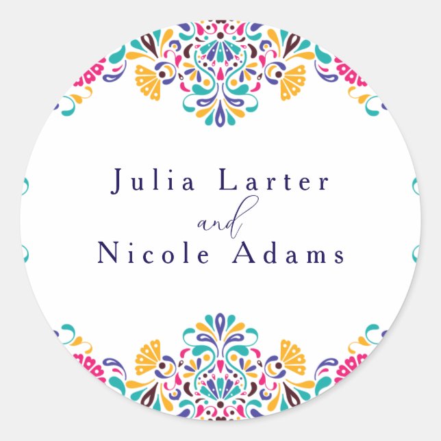 Adesivo Casamento Arco-Íris do Estilo Fiesta Mexicano Vibr (Frente)