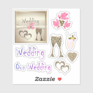 Adesivo Casamento, autocolante, para o livro de recortes,